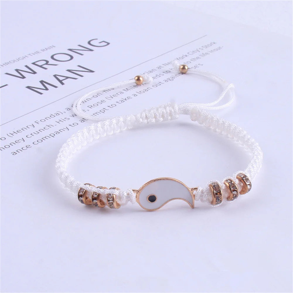 Yin Yang Tai Chi Adjustable Cord Bracelet