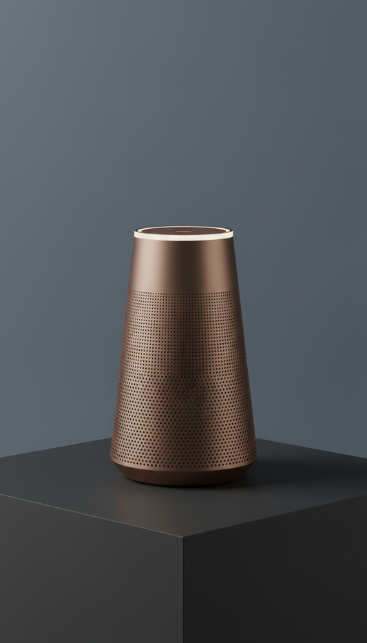 Smart speaker with bronze finish