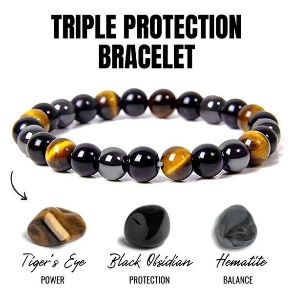 Tiger Eye Obisidian Bracelet Attrack Luck