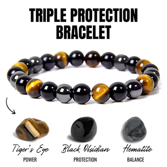 Tiger Eye Obisidian Bracelet Attrack Luck