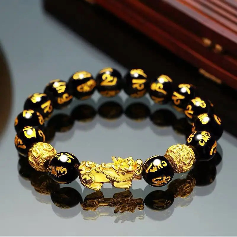 Feng Shui PiXiu Bracelet - Black Obsidian Bracelet for Wealth